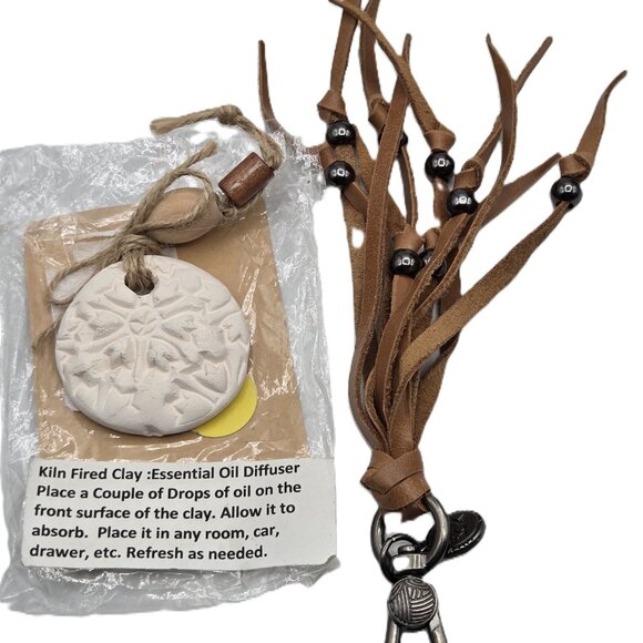 the sak Brown Leather Zipper Pull & White Clay Essential Oil Diffuser - Picture 2 of 7